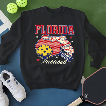 Florida Pickleball State Map Graphic Sweatshirt - Picklechillz