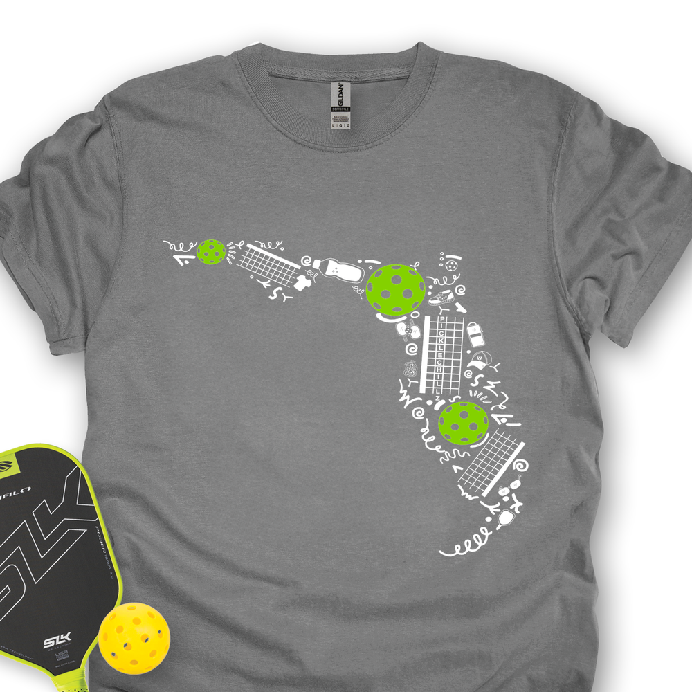 Florida Pickleball Map Unisex T-Shirt - Picklechillz