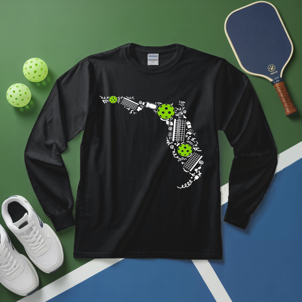 Florida Pickleball Map Long Sleeve - Picklechillz