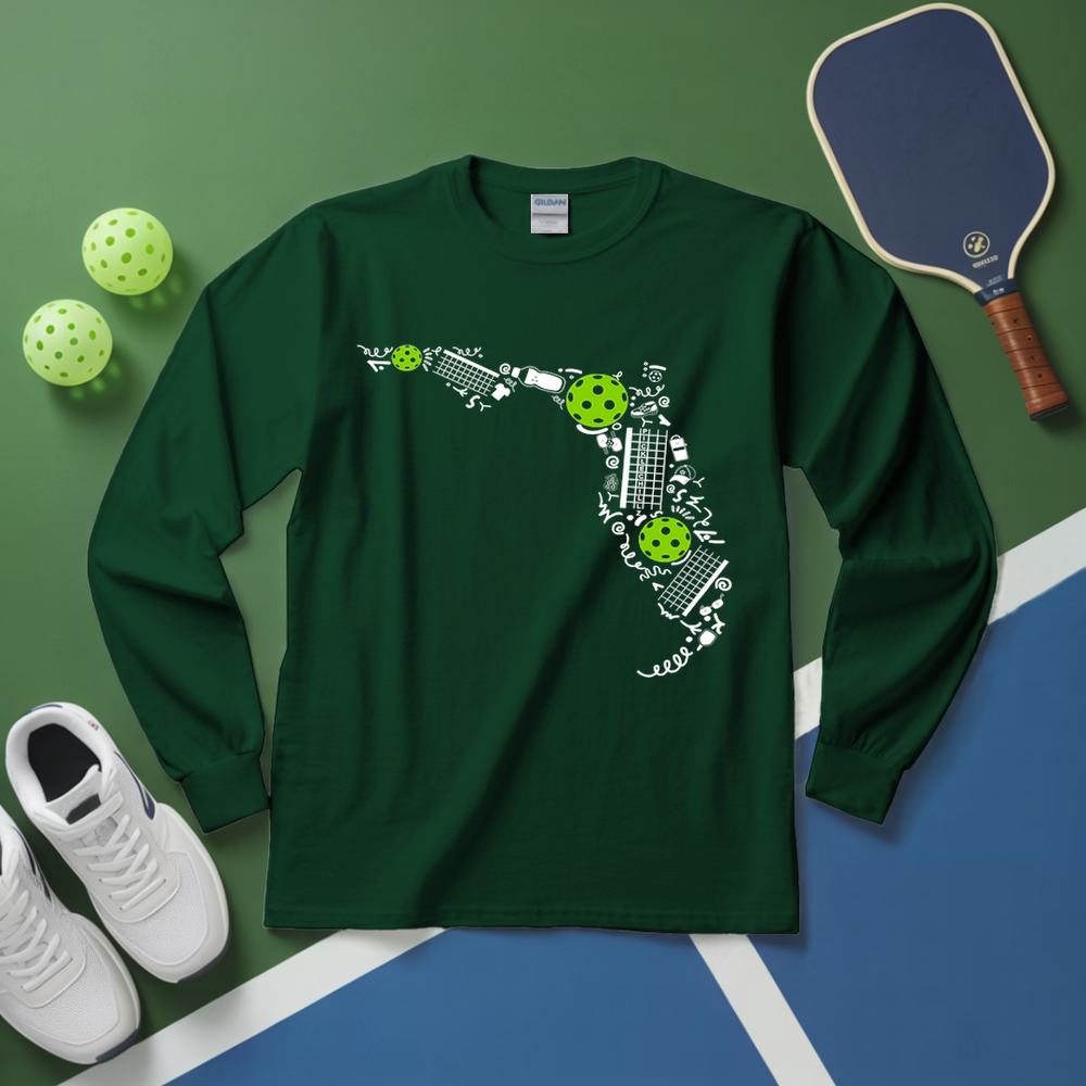 Florida Pickleball Map Long Sleeve - Picklechillz