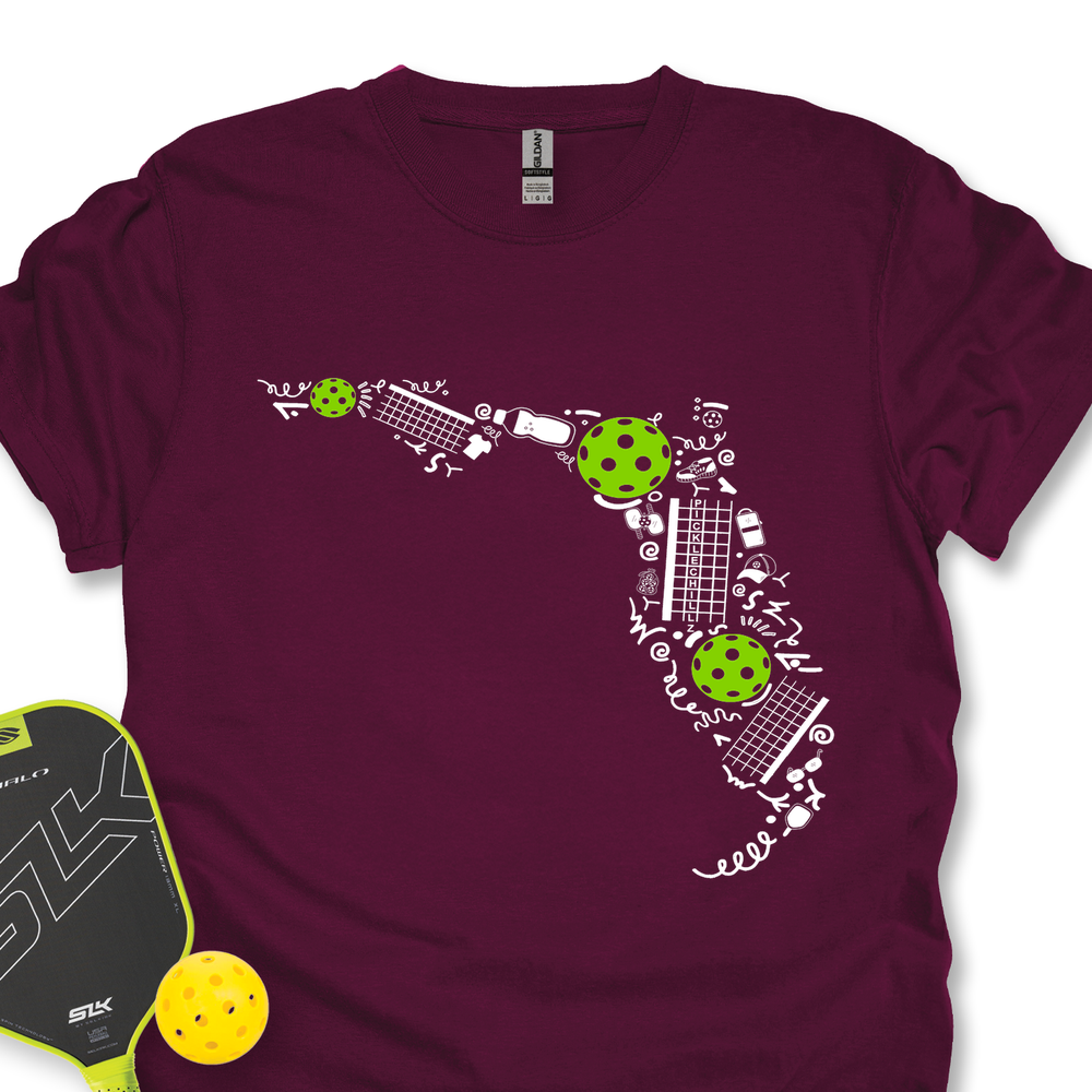 Florida Pickleball Map Unisex T-Shirt - Picklechillz