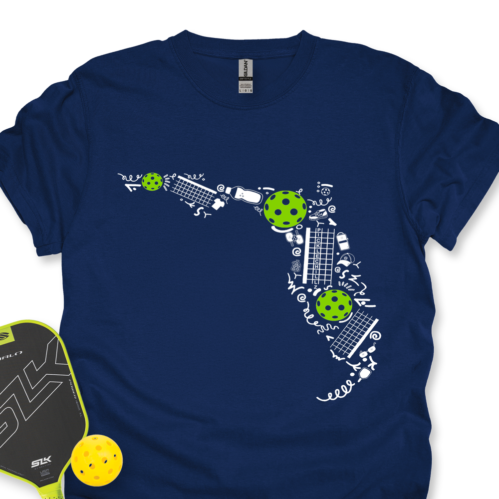 Florida Pickleball Map Unisex T-Shirt - Picklechillz