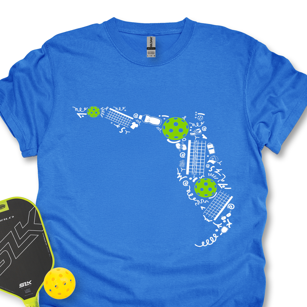 Florida Pickleball Map Unisex T-Shirt - Picklechillz