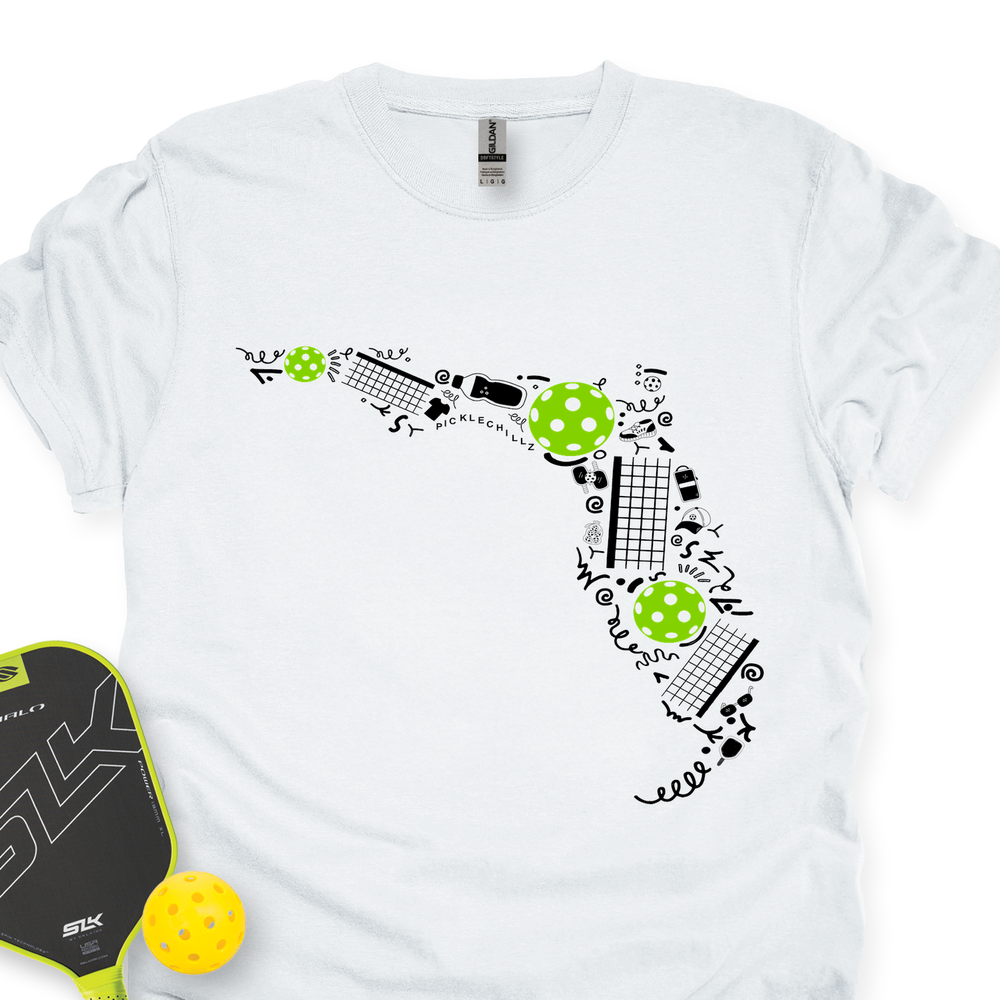 Florida Pickleball Map Unisex T-Shirt - Picklechillz