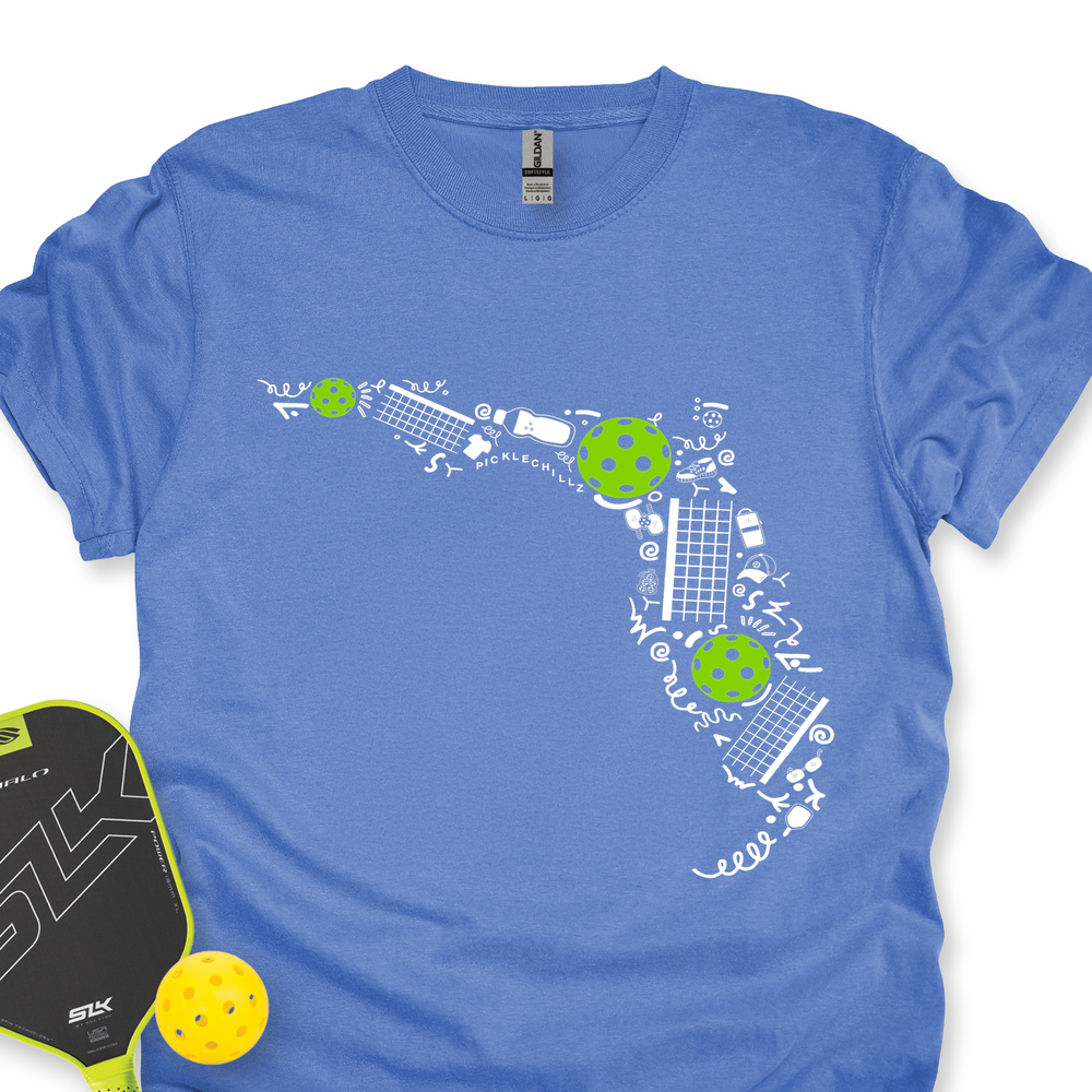 Florida Pickleball Map Unisex T-Shirt - Picklechillz