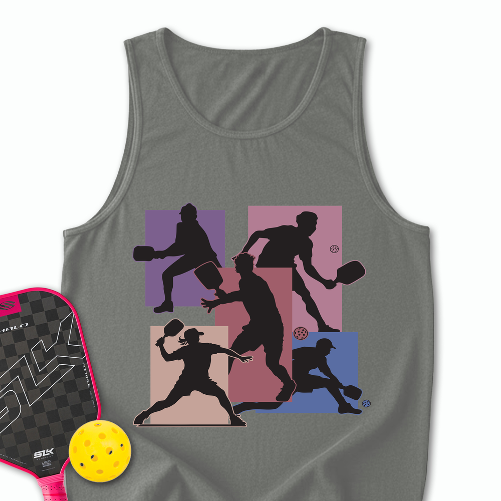Silhouette Players Pickleball Graphic Tank Top - Picklechillz