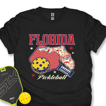 Florida Pickleball State Map Graphic Unisex T-Shirt - Picklechillz