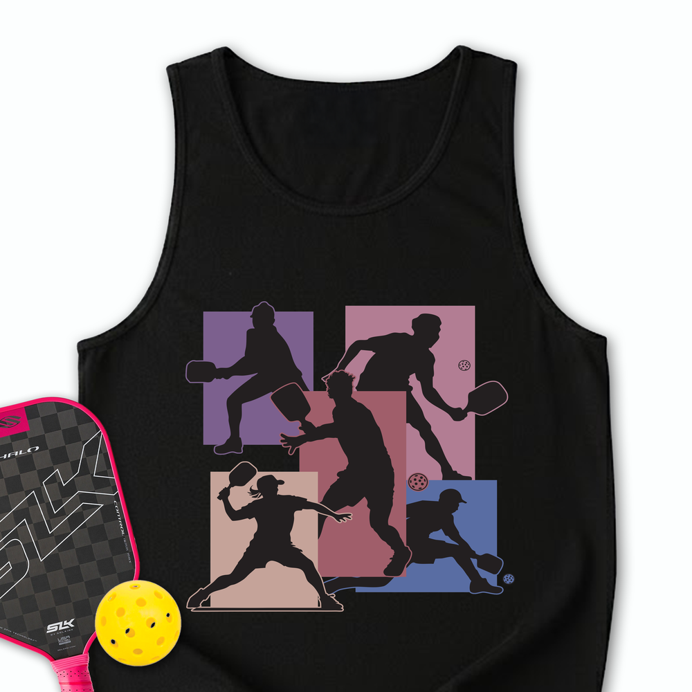 Silhouette Players Pickleball Graphic Tank Top - Picklechillz