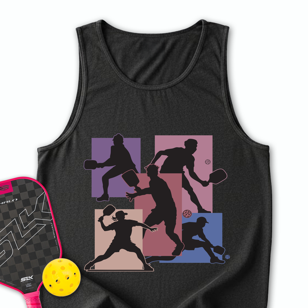 Silhouette Players Pickleball Graphic Tank Top - Picklechillz