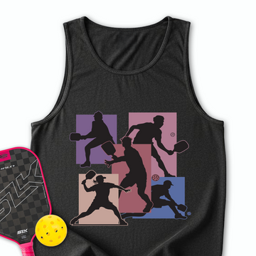 Silhouette Players Pickleball Graphic Tank Top - Picklechillz