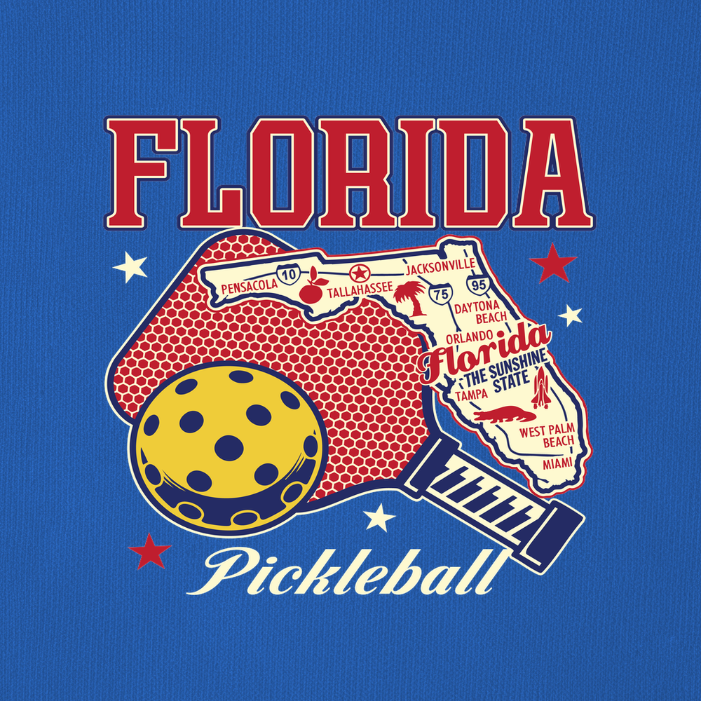Florida Pickleball State Map Graphic Sweatshirt - Picklechillz