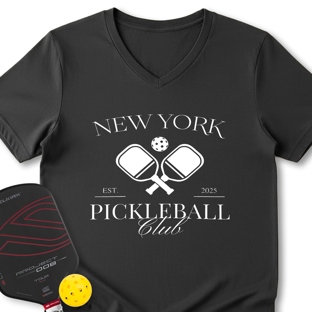 New York Pickleball Club V-Neck T-Shirt - Picklechillz
