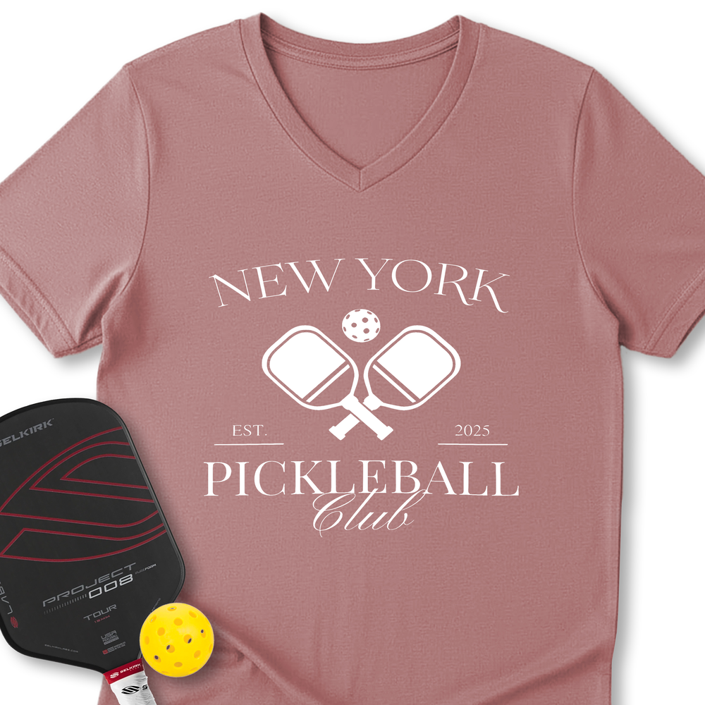 New York Pickleball Club V-Neck T-Shirt - Picklechillz