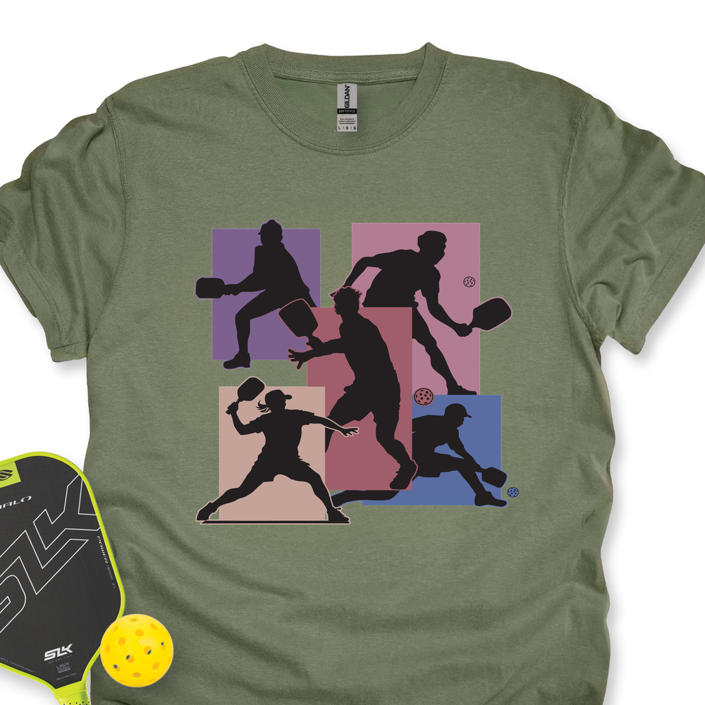 Silhouette Players Pickleball Graphic Unisex T-Shirt - Picklechillz