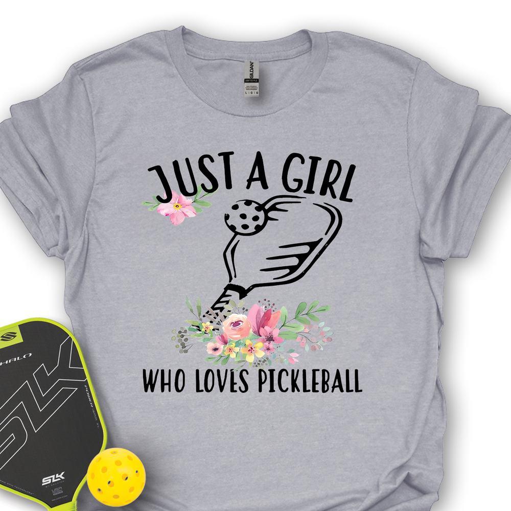 Just A Girl Who Loves Pickleball Flower Unisex T-Shirt - Picklechillz