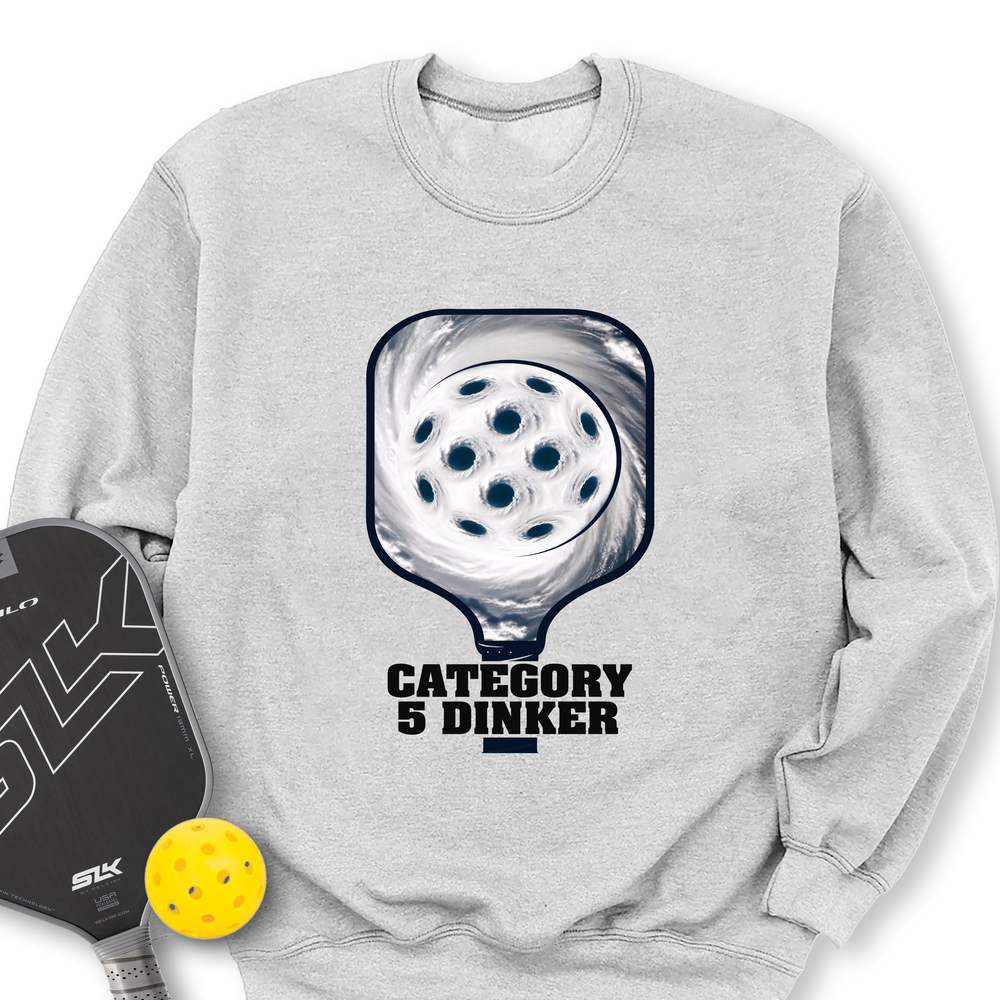 Category 5 Dinker Pickleball Funny Sweatshirt - Picklechillz