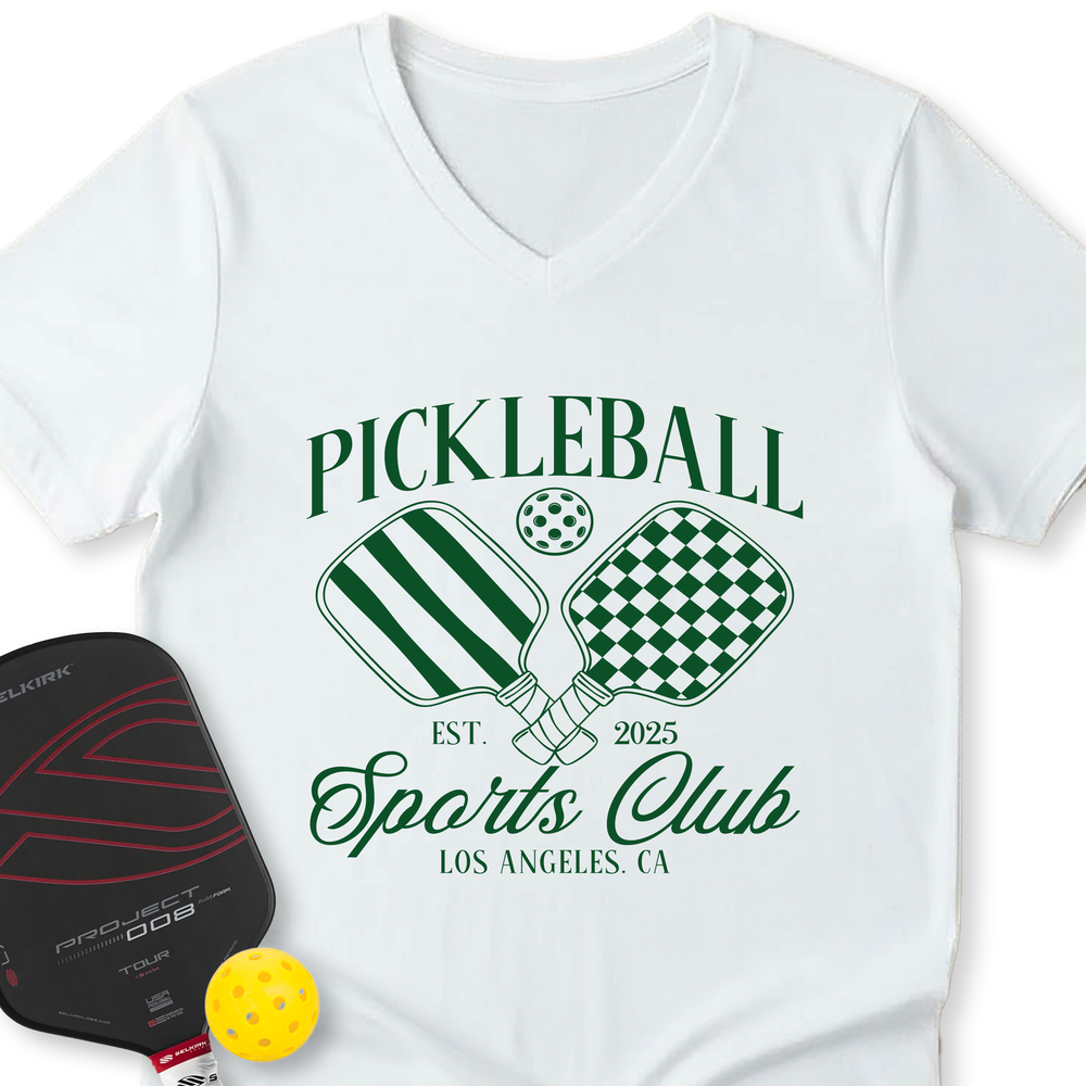 Custom Pickleball Social Club V-Neck T-Shirt - Picklechillz