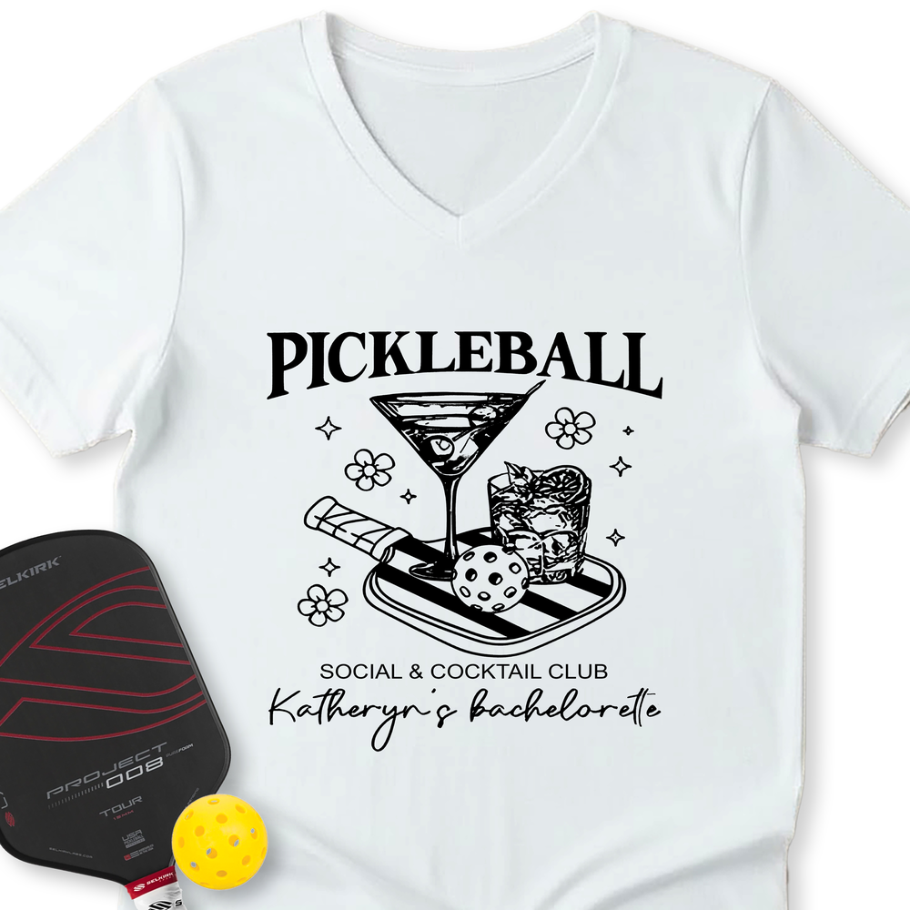 Pickleball Bachelorette V-Neck T-Shirt - Picklechillz