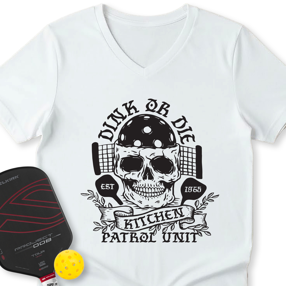 Dink or Die Pickleball V-Neck T-Shirt - Picklechillz