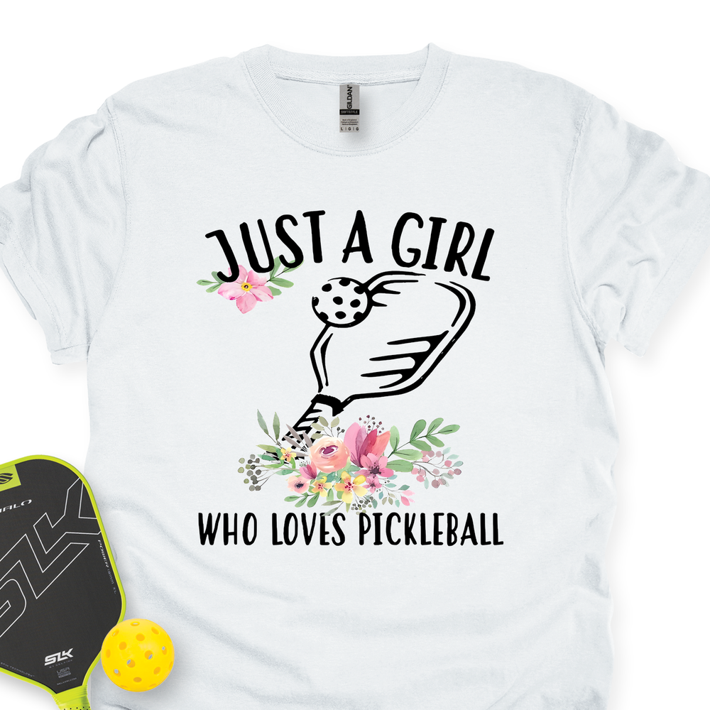 Just A Girl Who Loves Pickleball Flower Unisex T-Shirt - Picklechillz