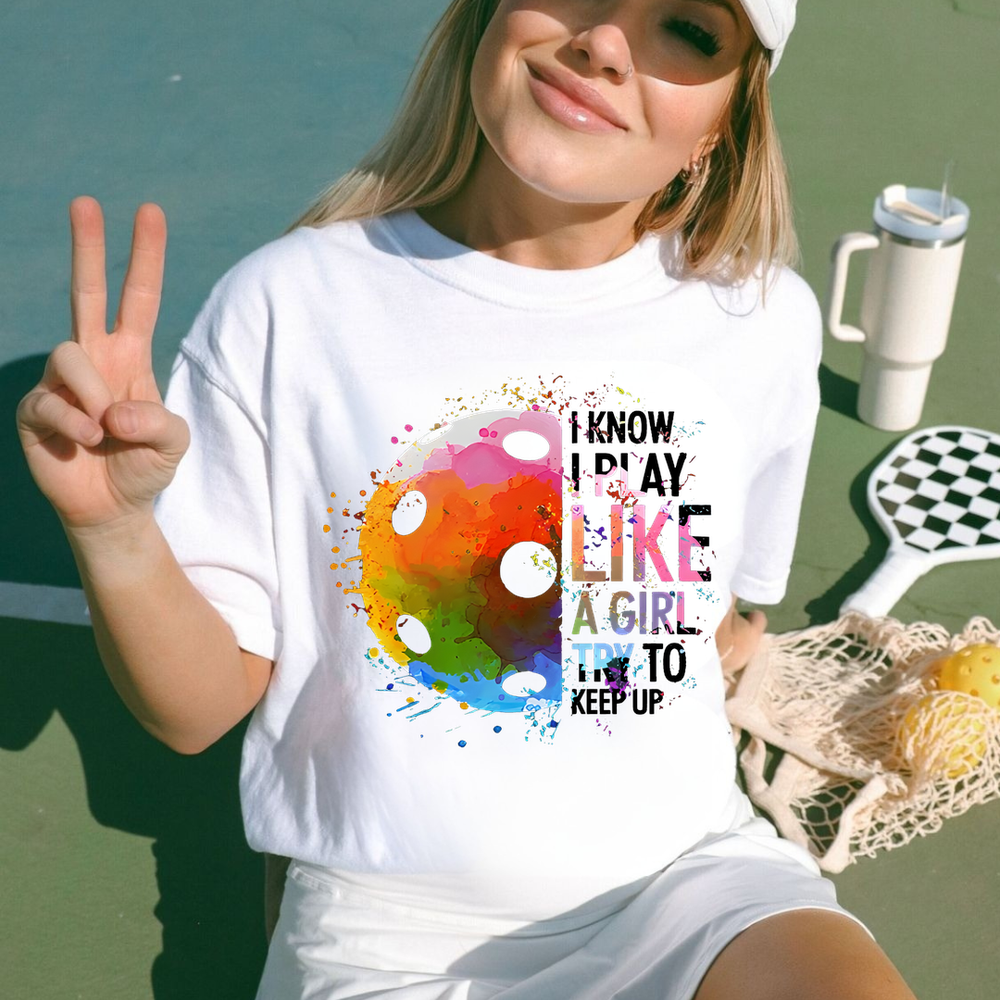 I Know I Play Like A Girl Pickleball Unisex T-Shirt - Picklechillz
