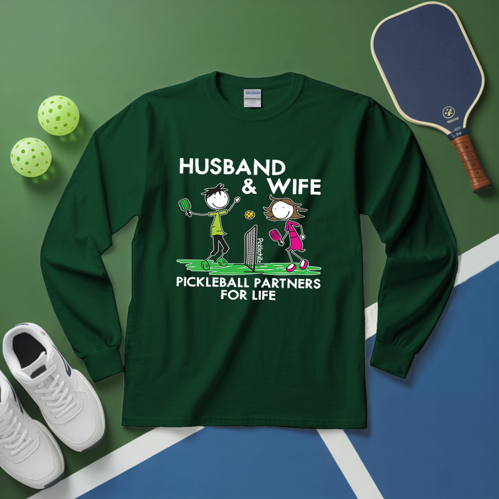 Husband & Wife – Pickleball Partners For Life Long Sleeve - Picklechillz