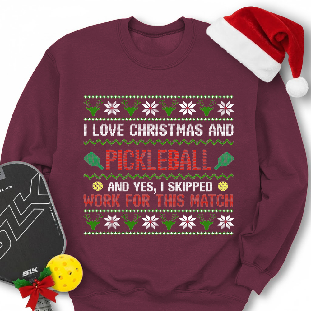 I Love Christmas And Pickleball Sweatshirt - Picklechillz