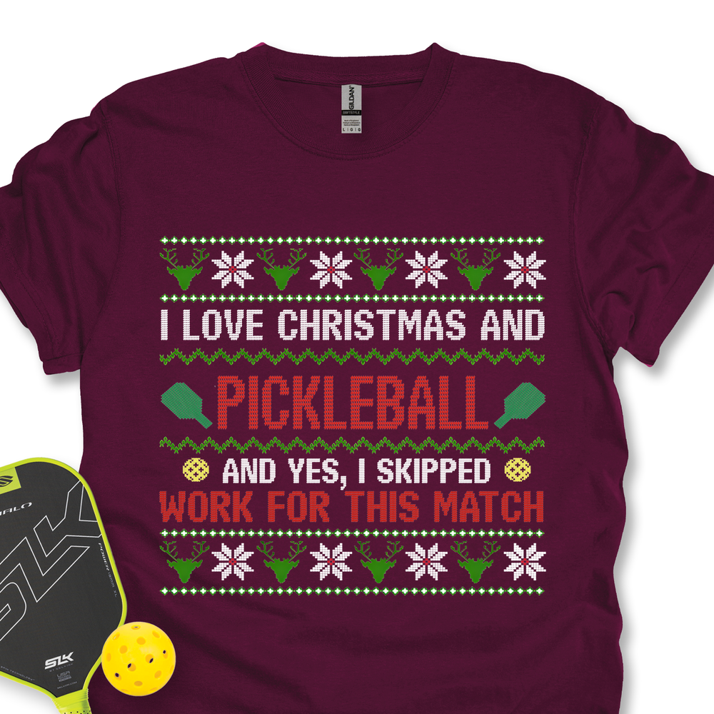I Love Christmas And Pickleball Unisex T-Shirt - Picklechillz