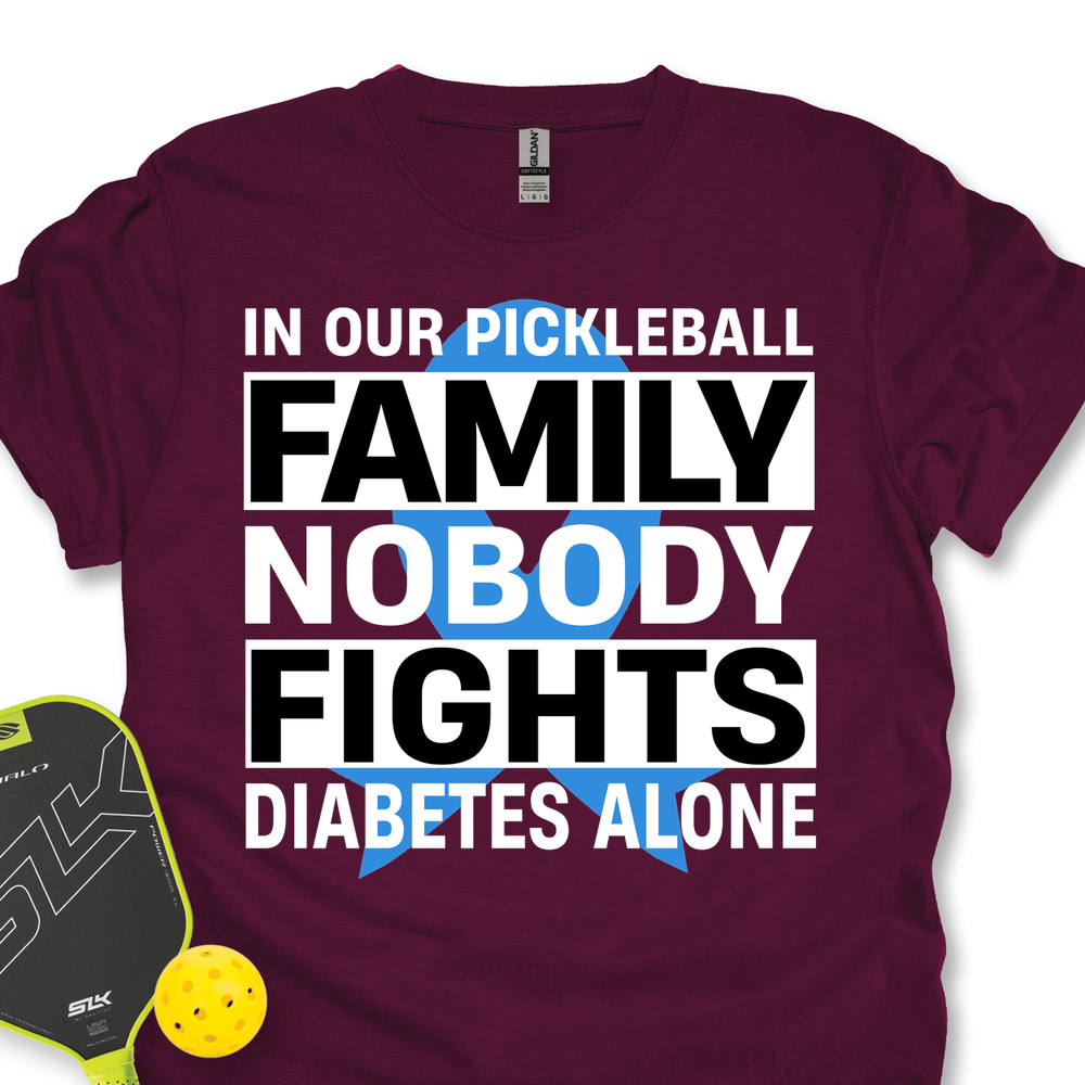 In Our Pickleball Family Nobody Fights Diabetes Alone Unisex T-Shirt - Picklechillz