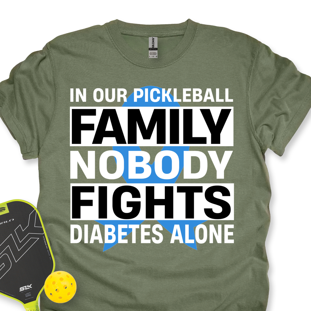 In Our Pickleball Family Nobody Fights Diabetes Alone Unisex T-Shirt - Picklechillz