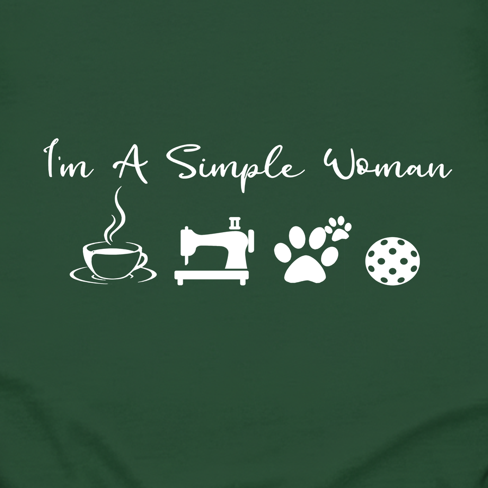 I'M A Simple Woman Coffee, Sewing, Cat Paw, Pickleball Long Sleeve - Picklechillz