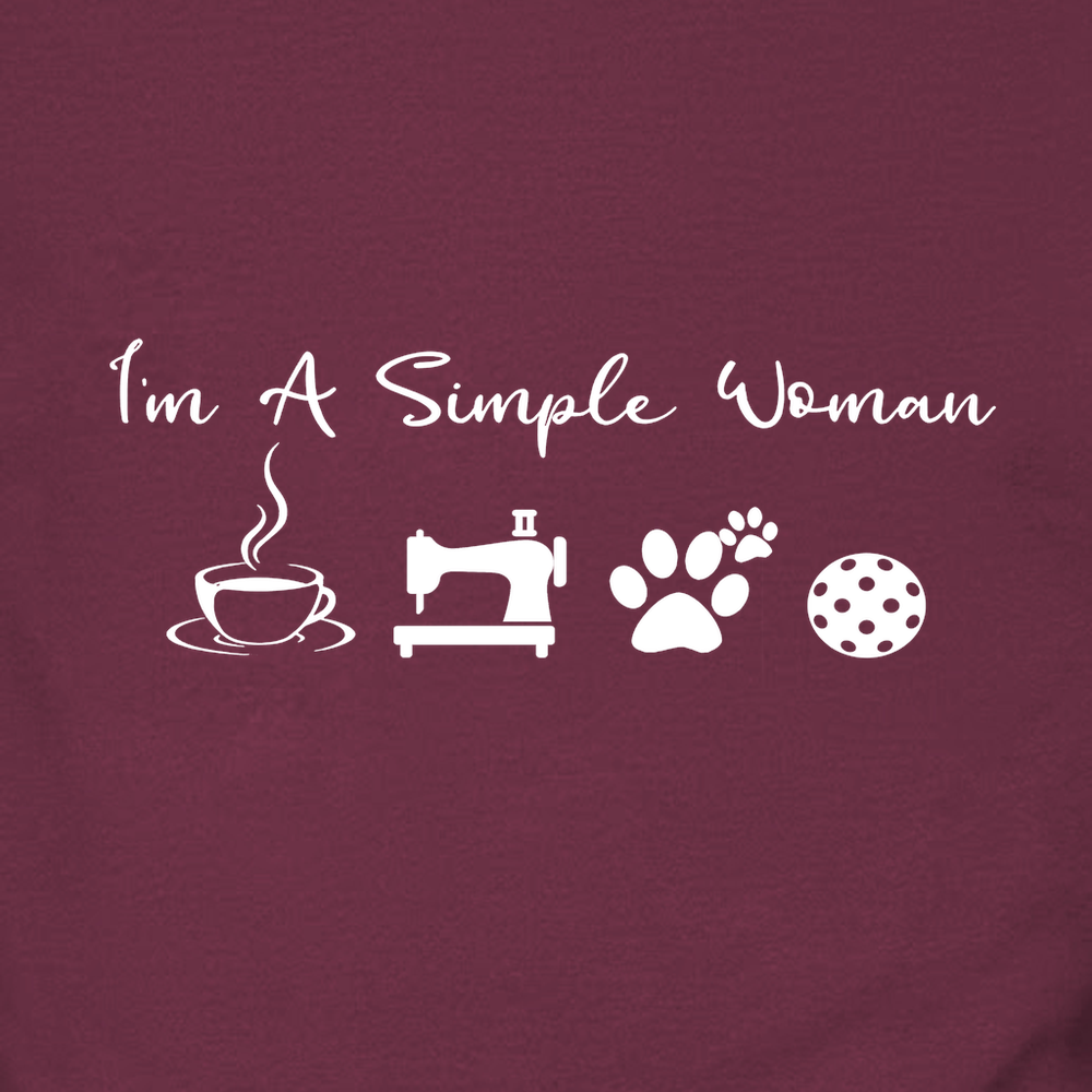 I'M A Simple Woman Coffee, Sewing, Cat Paw, Pickleball Sweatshirt - Picklechillz