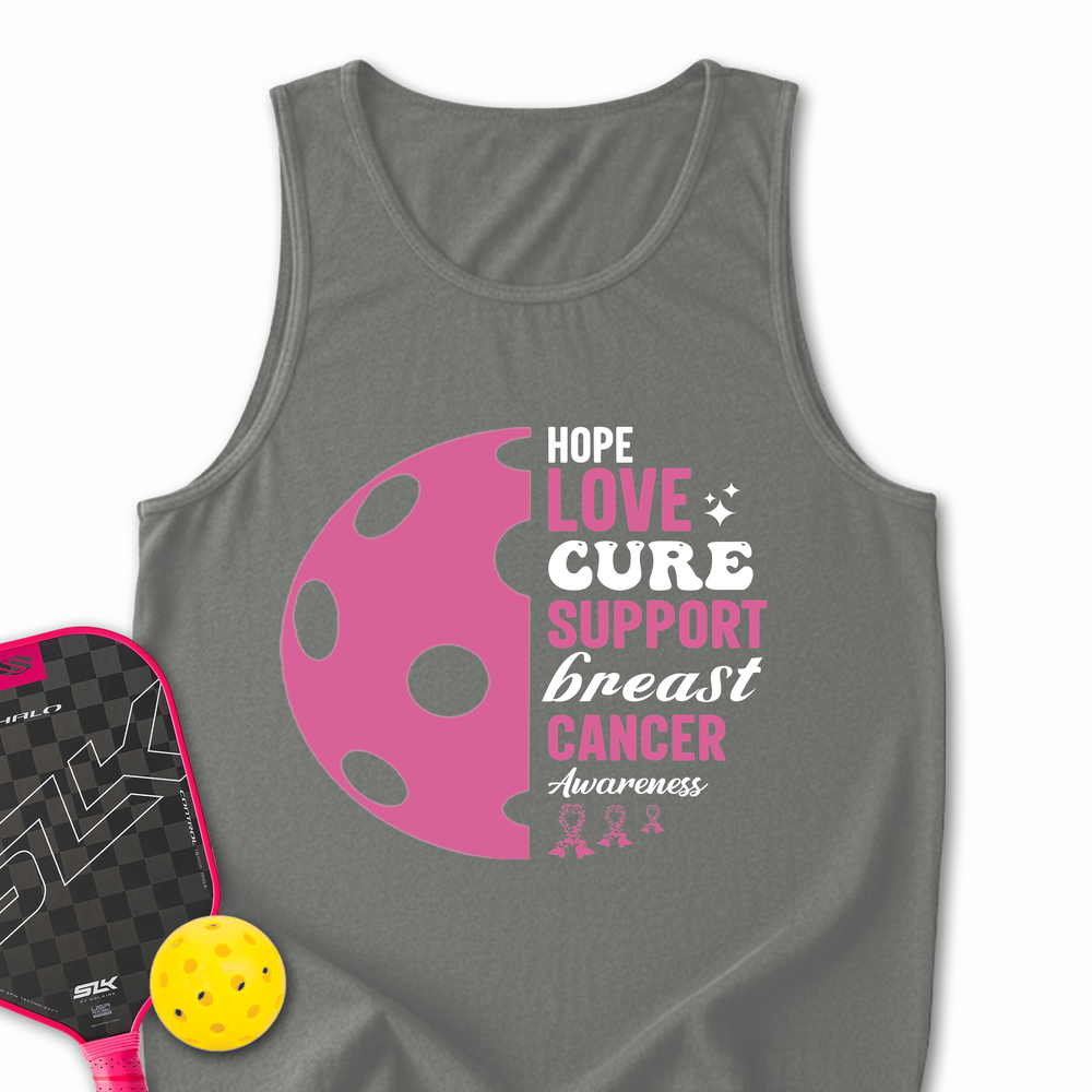 Hope Love Cure Support Breast Cancer Awareness Tank Top - Picklechillz