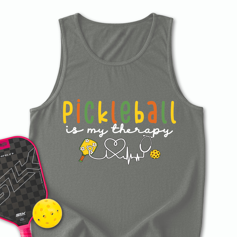 Pickleball Is My Therapy Cute Tank Top - Picklechillz