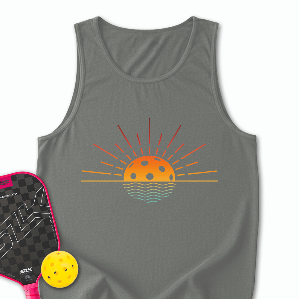 Pickleball Retro Sunset Tank Top - Picklechillz