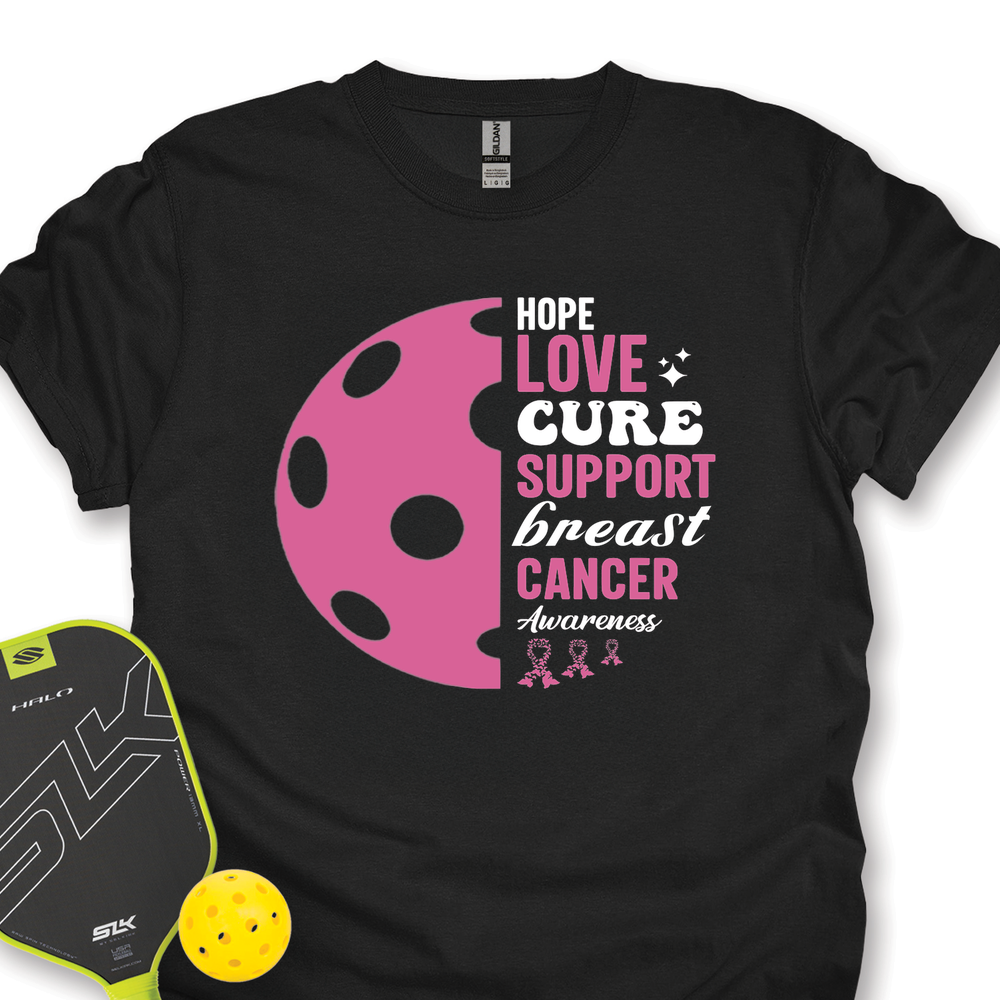 Hope Love Cure Support Breast Cancer Awareness Unisex T-Shirt - Picklechillz