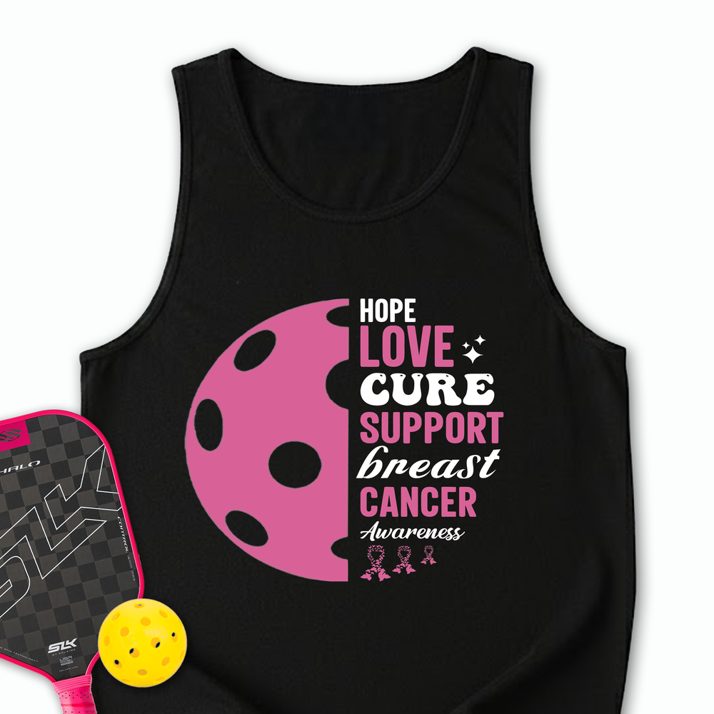 Hope Love Cure Support Breast Cancer Awareness Tank Top - Picklechillz