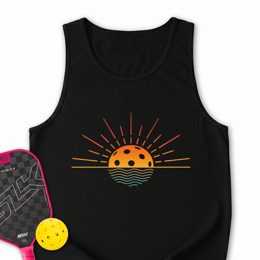 Pickleball Retro Sunset Tank Top - Picklechillz