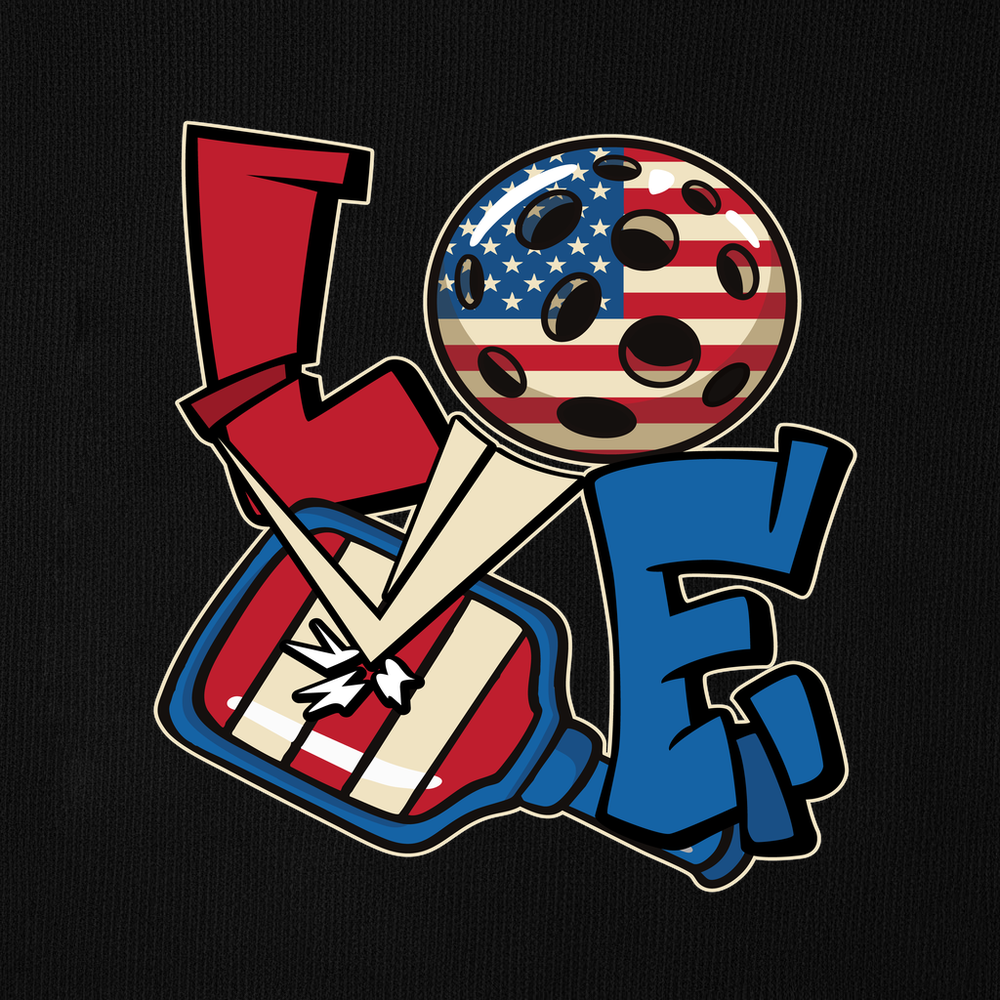 Love 4th of July American Flag Pickleball Long Sleeve - Picklechillz