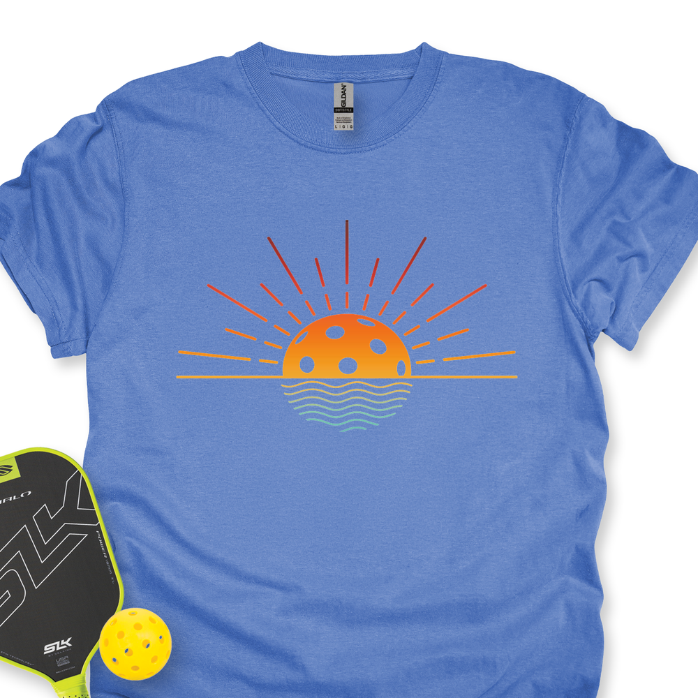 Pickleball Retro Sunset Unisex T-Shirt - Picklechillz