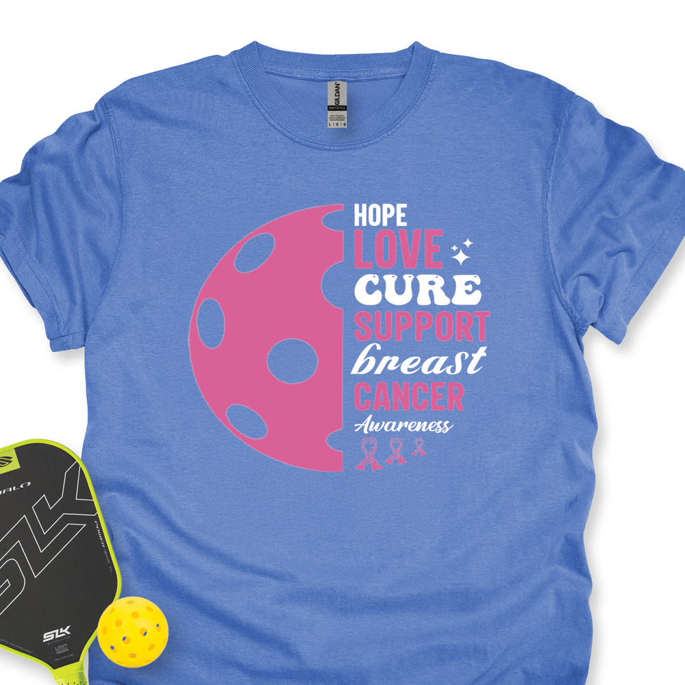 Hope Love Cure Support Breast Cancer Awareness Unisex T-Shirt - Picklechillz