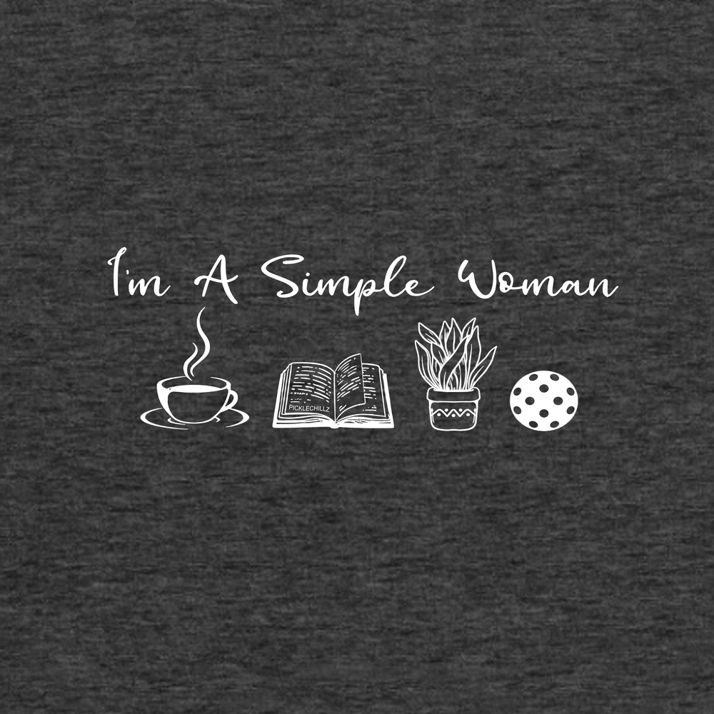 I'm A Simple Woman Coffee, Books, Plants, Pickleball Tank Top - Picklechillz