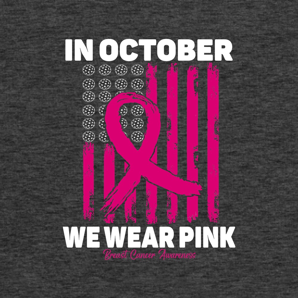 In October We Wear Pink Breast Cancer Awareness Flag Tank Top - Picklechillz