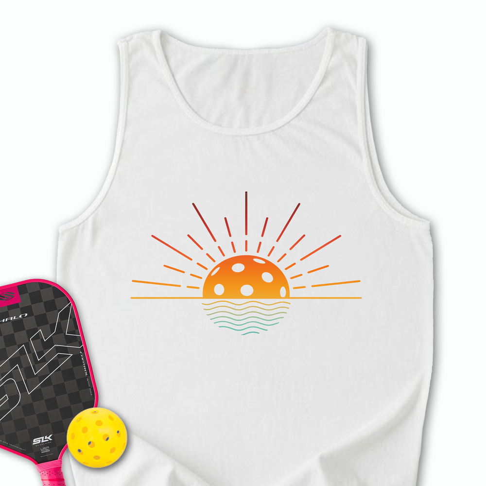 Pickleball Retro Sunset Tank Top - Picklechillz