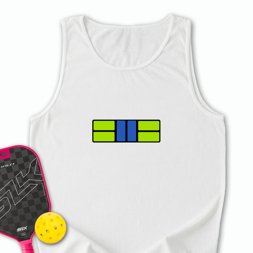 Pickle Court - Navy Snap Back Pickleball Tank Top - Picklechillz