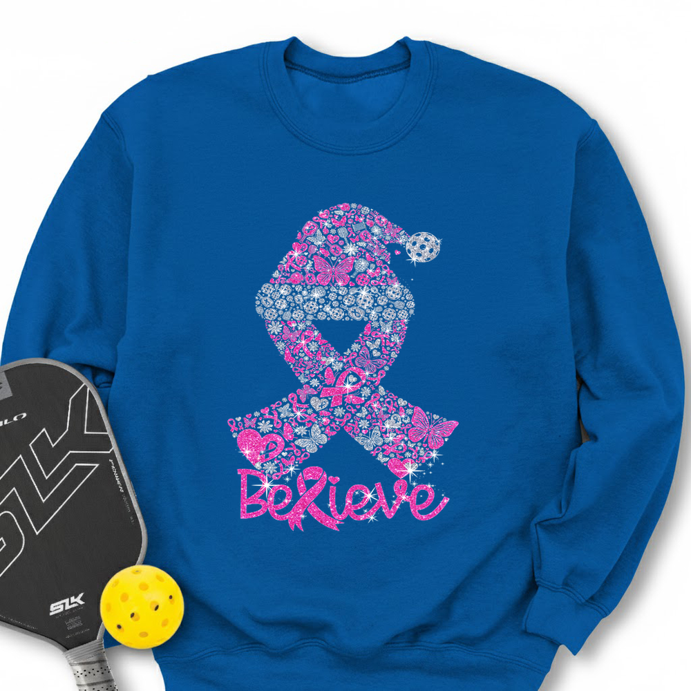 Pickleball Ribbon Believe Sweatshirt - Picklechillz