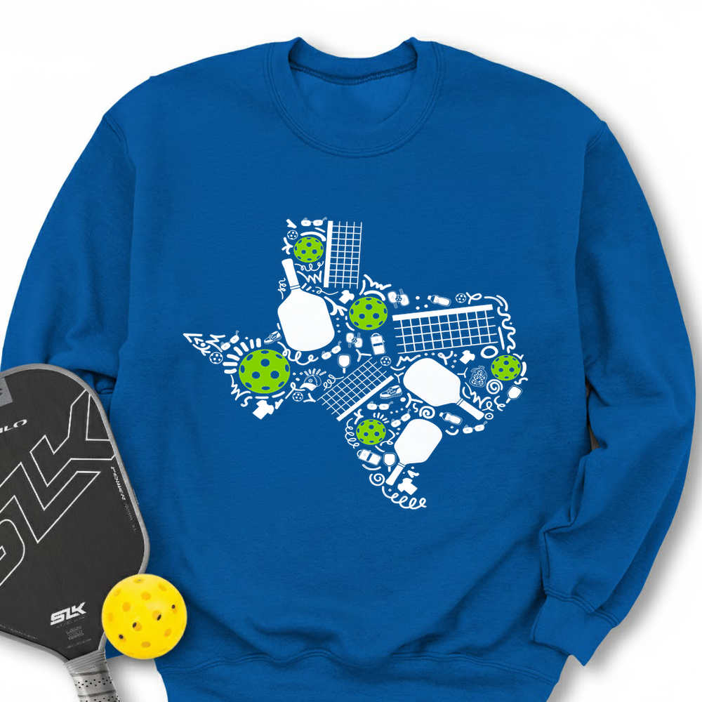 Texas Pickleball Map Sweatshirt - Picklechillz
