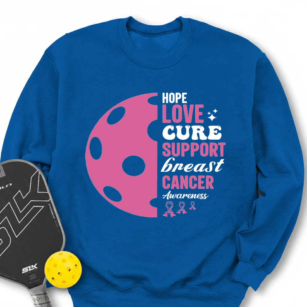 Hope Love Cure Support Breast Cancer Awareness Sweatshirt - Picklechillz
