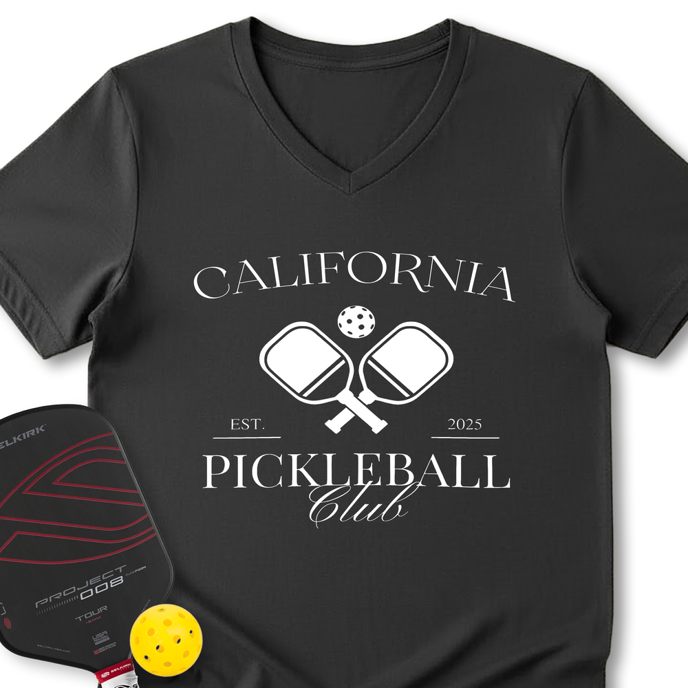 California Pickleball Club V-Neck T-Shirt - Picklechillz