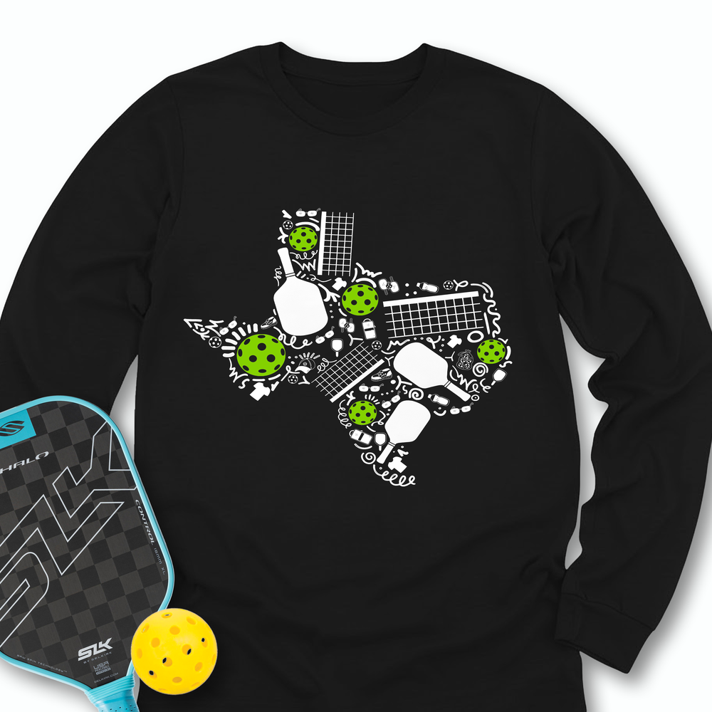 Texas Pickleball Map Long Sleeve - Picklechillz